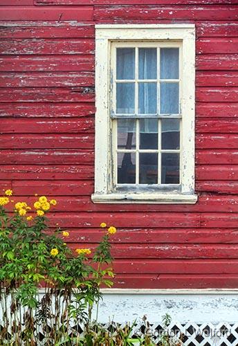 Window In Red Wall_25571.jpg - Photographed at the Railway Museum of Eastern Ontario in Smiths Falls, Ontario, Canada.